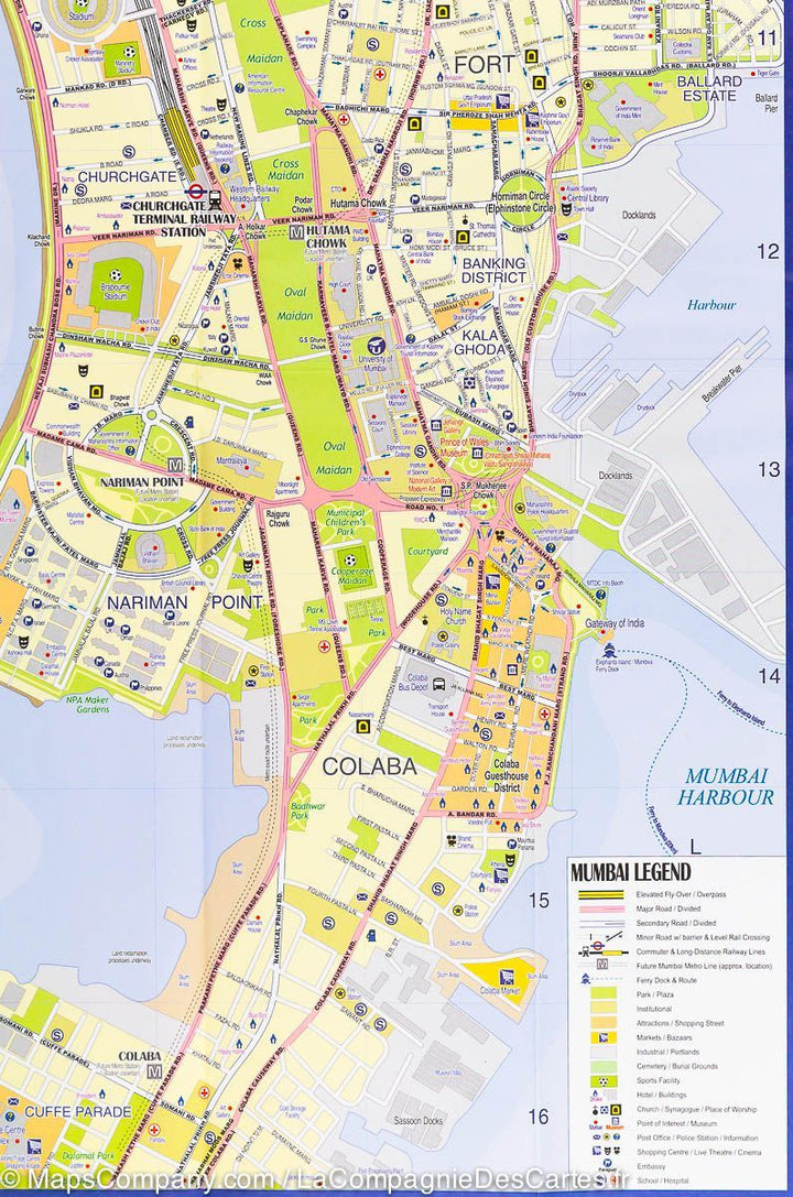 Carte de voyage - Inde : côte ouest & Plan de Bombay | ITM carte pliée ITM 