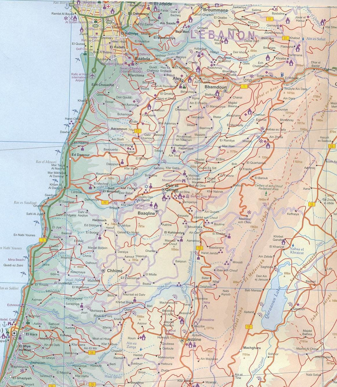 Carte du Liban &amp; Plan de Beyrouth | ITM - La Compagnie des Cartes