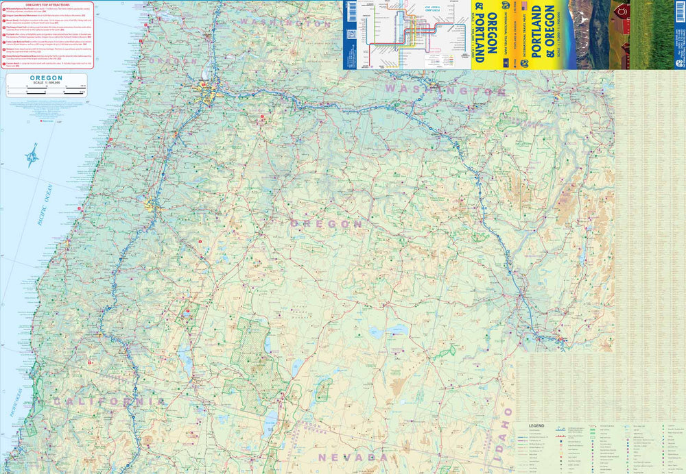 Carte de voyage - Oregon & Plan de Portland | ITM carte pliée ITM 