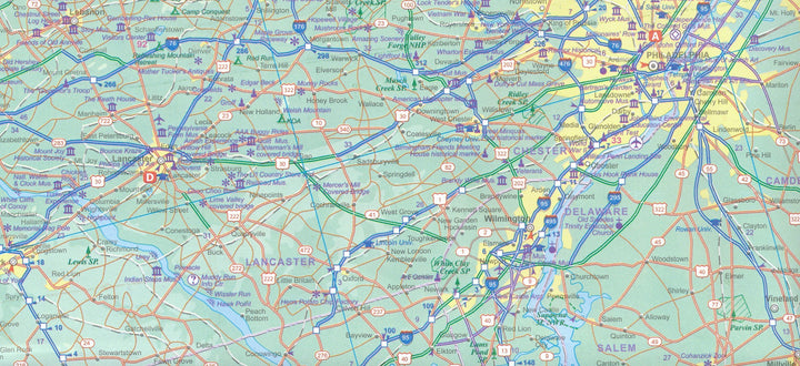 Carte de voyage - Pennsylvanie & plan de Philadelphie | ITM carte pliée ITM 
