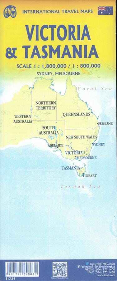 Carte de voyage - Tasmanie & Victoria | ITM carte pliée ITM 