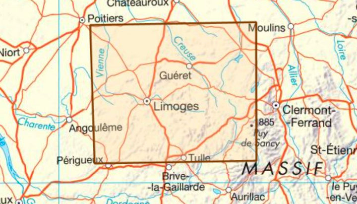 Carte départementale - Creuse & Haute-Vienne | IGN carte pliée IGN 