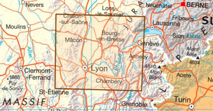 Carte départementale D01-69 - Ain & Rhône - VERSION MURALE ET PLASTIFIEE | IGN carte murale grand tube IGN 