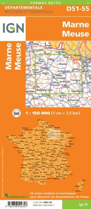 Poster plastifié - France routière - 110 x 100 cm  IGN – La Compagnie des  Cartes - Le voyage et la randonnée