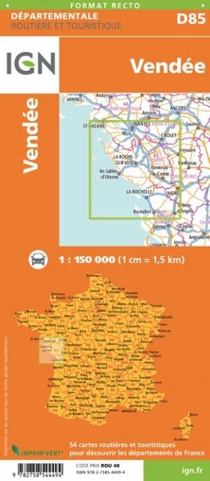 Carte départementale D85 - Vendée | IGN carte pliée IGN 