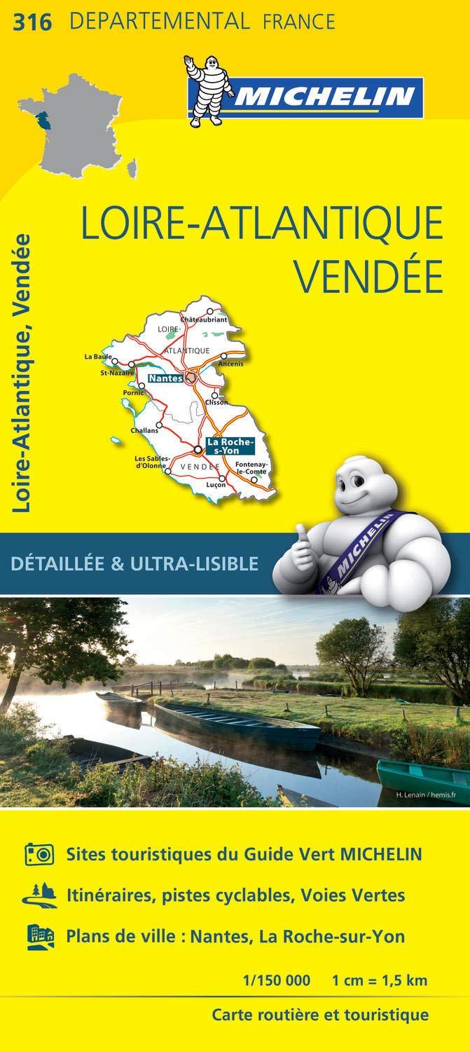 Carte départementale n° 316 - Loire-Atlantique & Vendée | Michelin carte pliée Michelin 