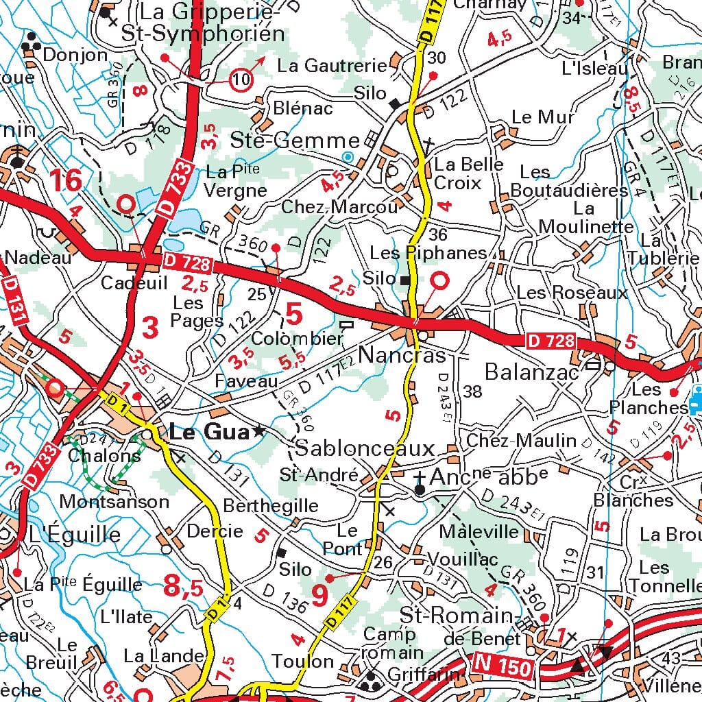 Carte départementale n° 324 - Charente & Charente-Maritime | Michelin carte pliée Michelin 