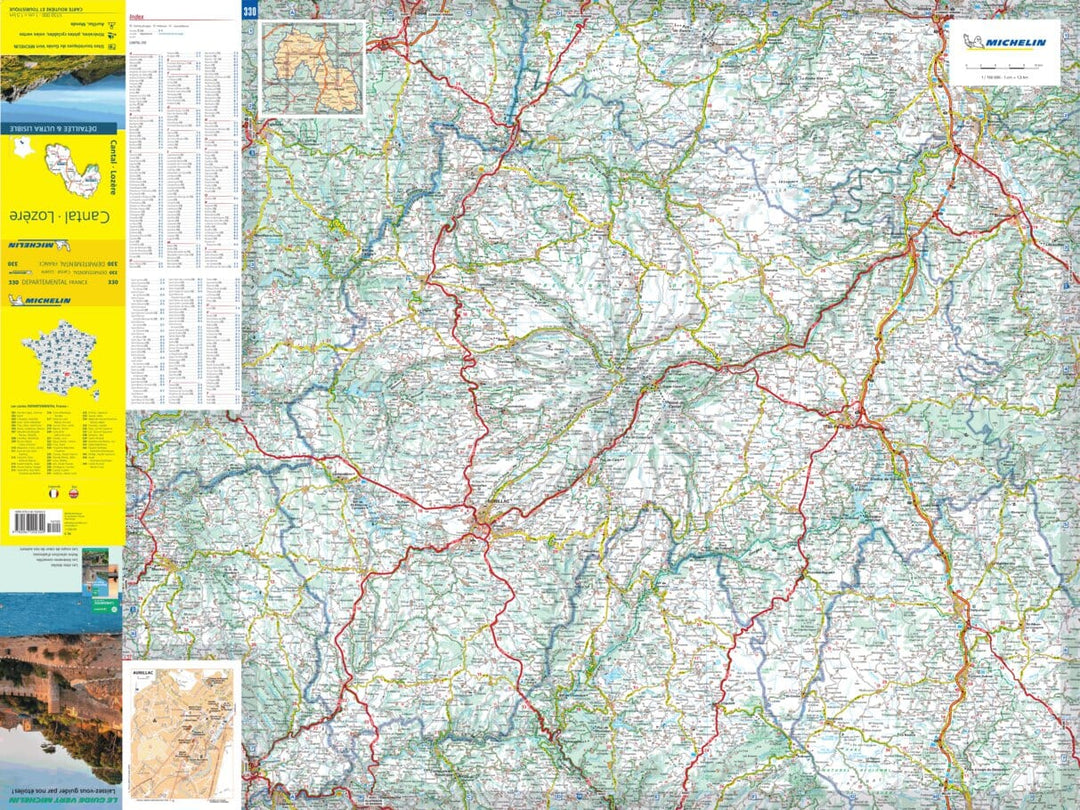 Carte départementale n° 330 - Cantal & Lozère | Michelin carte pliée Michelin 