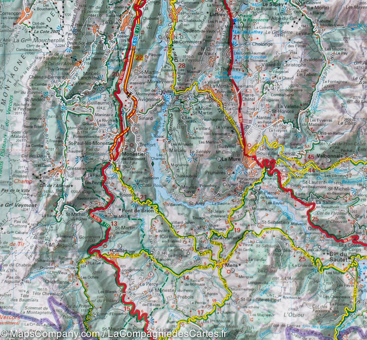 Carte départementale n° 333 - Isère & Savoie | Michelin carte pliée Michelin 