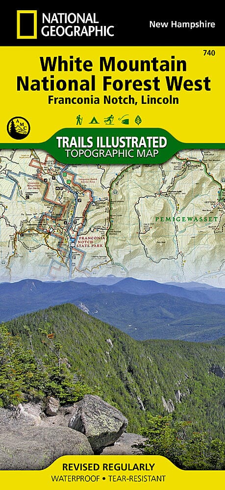 Carte des sentiers de Franconia Notch, Lincon, Western White Mountains National Forest (New Hampshire), # 740 | National Geographic carte pliée National Geographic 