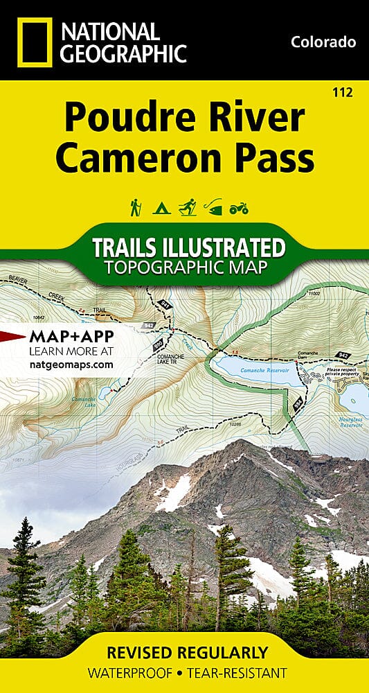 Carte des sentiers de la rivière Poudre / Cameron Pass (Colorado), # 112 | National Geographic carte pliée National Geographic 