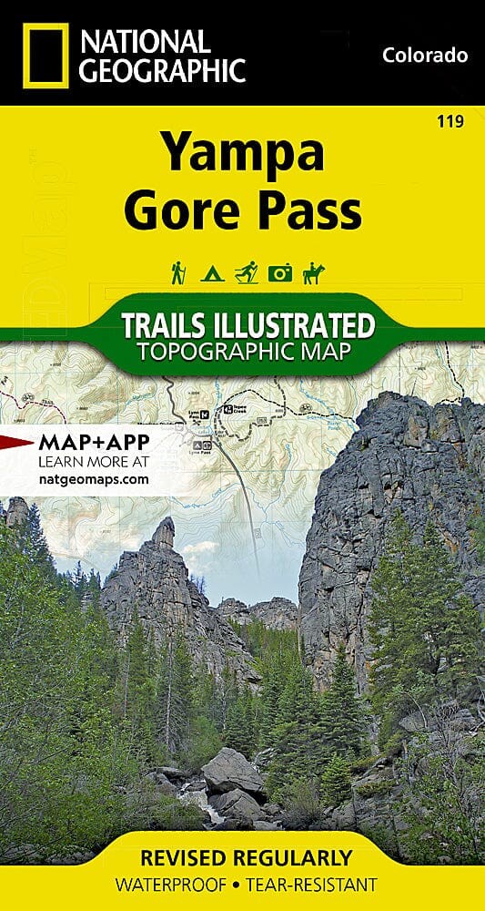 Carte des sentiers de Yampa / Gore Pass (Colorado), # 119 | National Geographic carte pliée National Geographic 