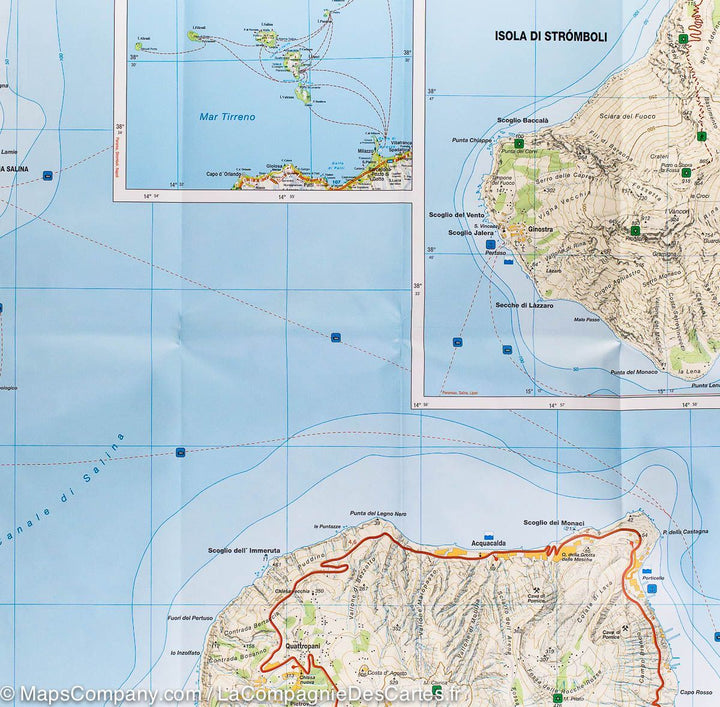 Carte détaillée des Iles Eoliennes (Italie) | Freytag &#038; Berndt - La Compagnie des Cartes