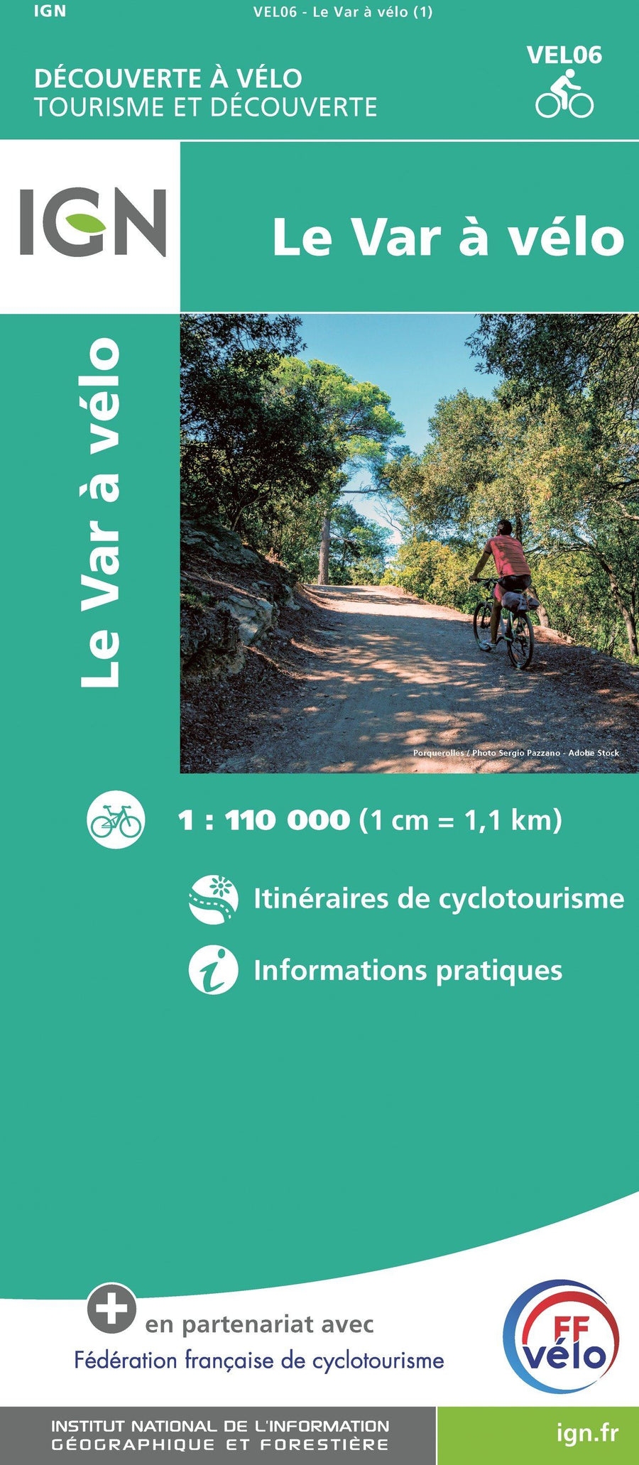 Carte détaillée - Le Var à vélo | IGN carte pliée IGN 