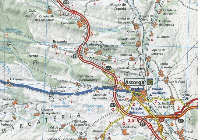 Carte détaillée n°160 - Chemin de Compostelle, de St-Jean-Pied-de-Port à St-Jacques de Compostelle | Michelin carte pliée Michelin 