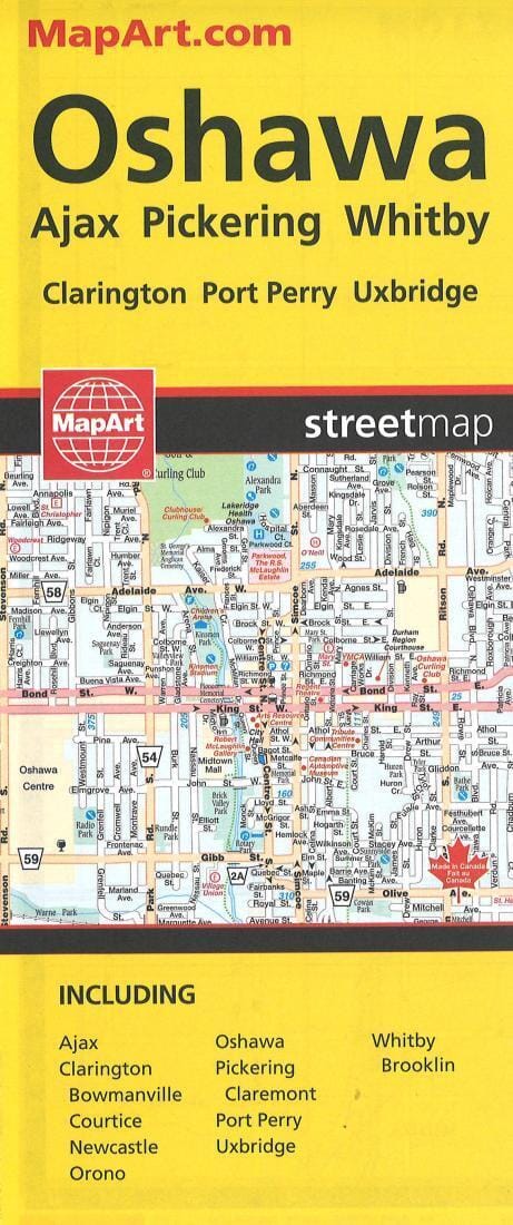 Oshawa Ajax Pickering Whitby Map | Canadian Cartographics Corporation Road Map 