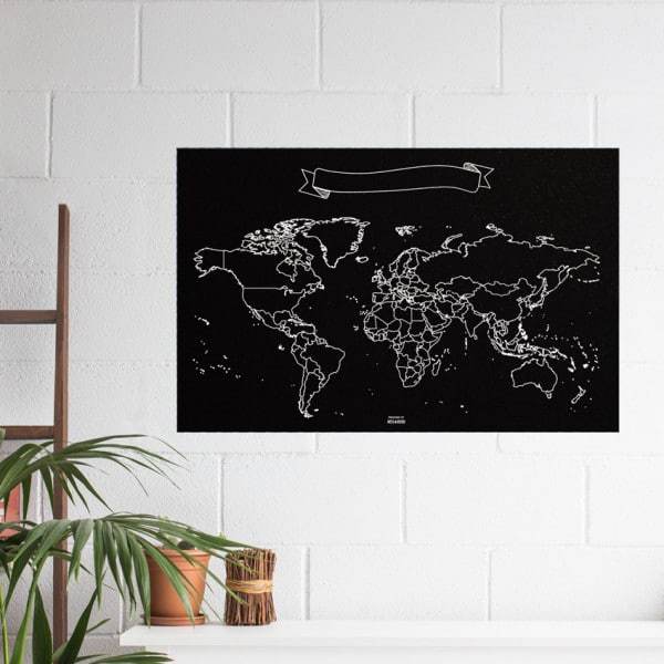Carte du monde en ardoise - Taile XL | Miss Wood - La Compagnie des Cartes