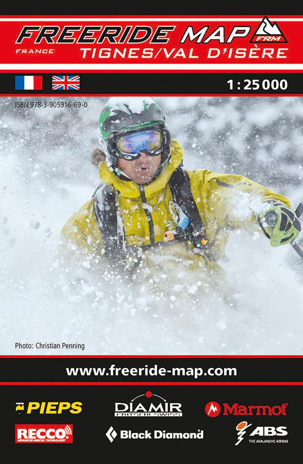 Carte Freeride - Tignes, Val d'Isère | Freeride Map carte pliée Freeride Map 