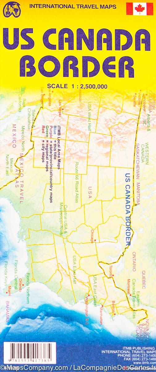 Carte frontalière USA-Canada | ITM carte pliée ITM 