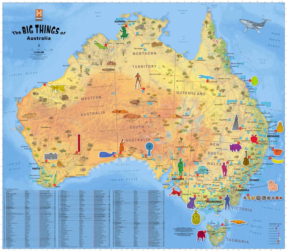 Carte générale - Big things of Australia | Hema Maps carte pliée Hema Maps 