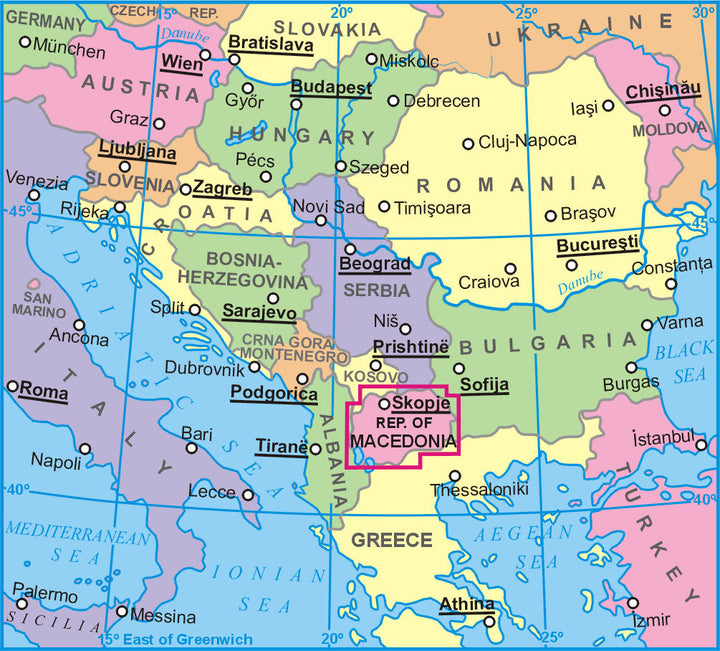 Carte géographique - Macédoine | Gizi Map carte pliée Gizi Map 