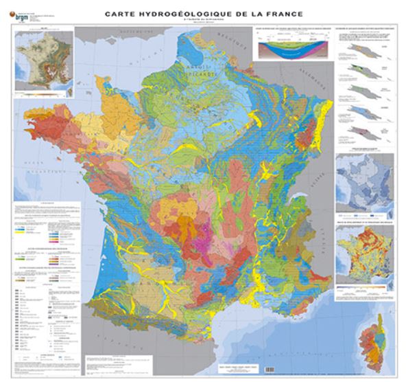 Carte hydrogéologique de la France (pliée) | BRGM carte pliée BRGM 