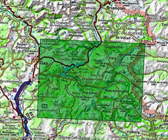 Carte IGN TOP 75 n° 8 - Ubaye, Val d'Allos & lac de Serre-Ponçon (Alpes) carte pliée IGN 