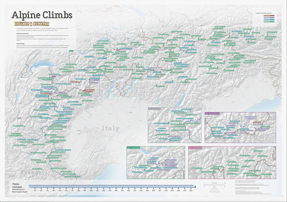 Carte des sommets alpins (après grattage complet)
