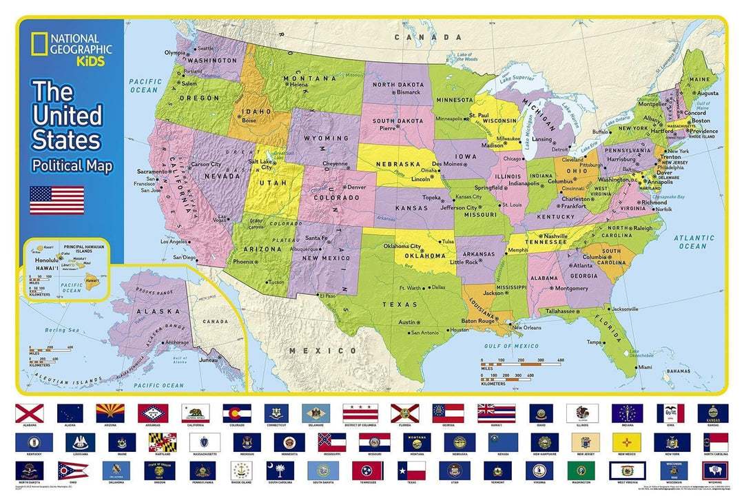 The United States for Kids, National Geographic Reference Map by National Geographic Maps