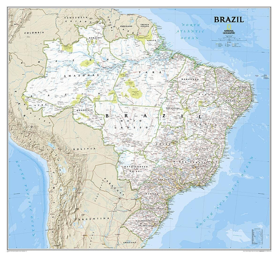 Brazil, Classic, Tubed by National Geographic Maps
