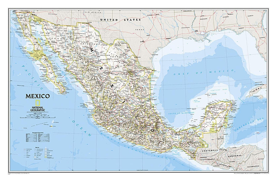 Mexico, Classic, Sleeved by National Geographic Maps