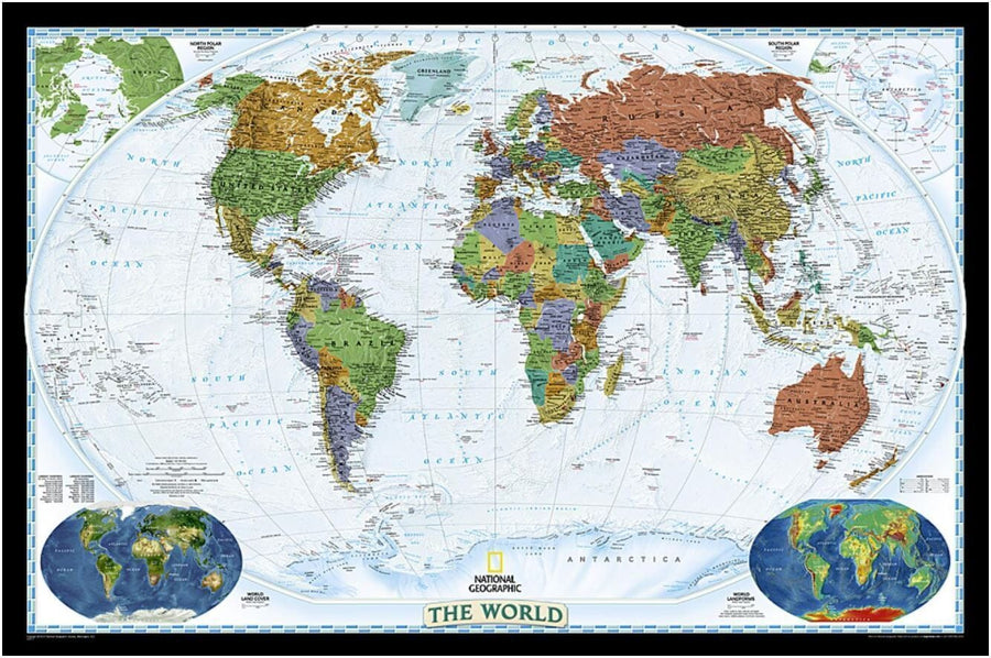 Wall map of the World (Decorator, Sleeved) | National Geographic