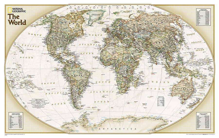 World, Explorer Executive, Sleeved by National Geographic Maps