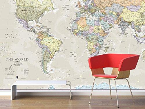 Carte murale du monde géante "à coller" - version classique (en anglais) | Maps International carte murale grand tube Maps International 