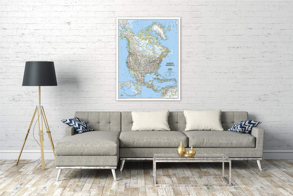 Carte murale (en anglais) - Amérique du Nord - 91 x 118 cm | National Geographic carte murale petit tube National Geographic 