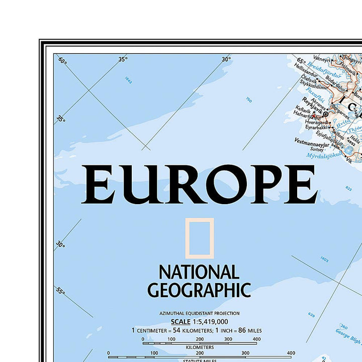 Carte murale (en anglais) - Europe politique, grand format - 114 x 88 cm | National Geographic carte murale petit tube National Geographic 