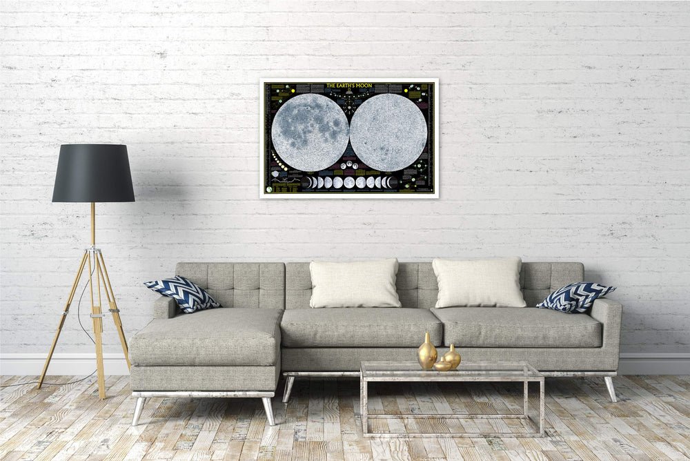 Carte murale (en anglais) - La Lune - 108 x 73 cm | National Geographic carte murale petit tube National Geographic 