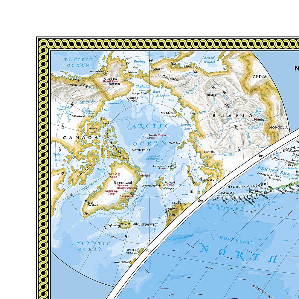 Carte murale (en anglais) - Monde politique - 278 x 194 cm (format XL - 3 feuilles style papier peint) - à coller | National Geographic carte murale grand tube National Geographic 