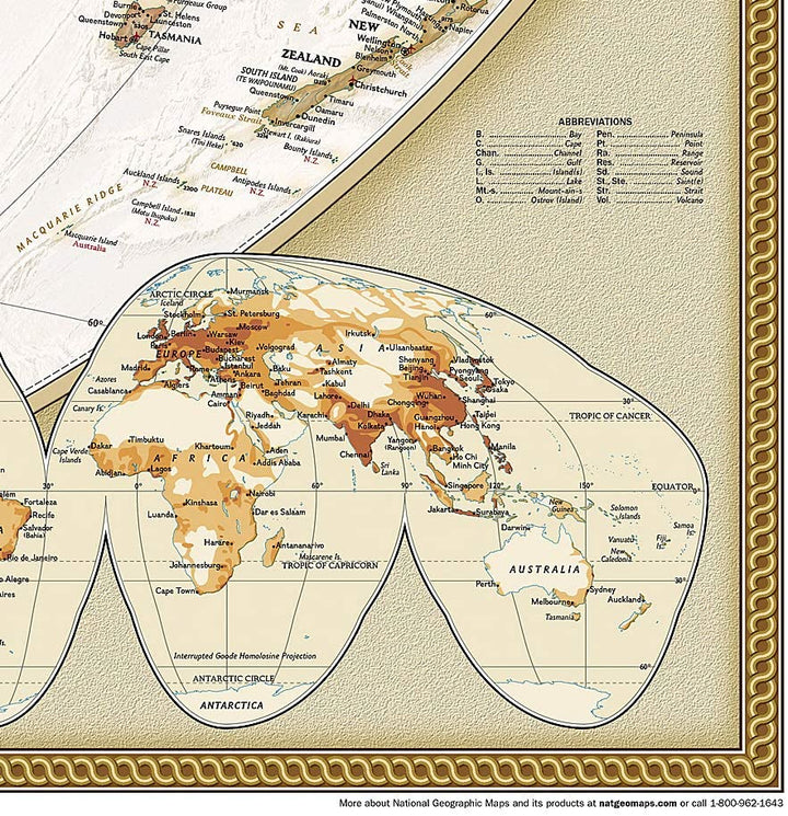 Carte murale (en anglais) - Monde politique, style antique - 117 x 76 cm (format standard) | National Geographic carte murale petit tube National Geographic 