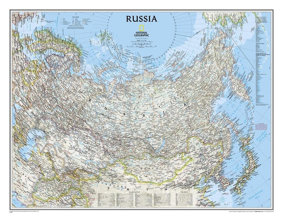 Carte murale (en anglais) - Russie | National Geographic carte murale petit tube National Geographic Papier 