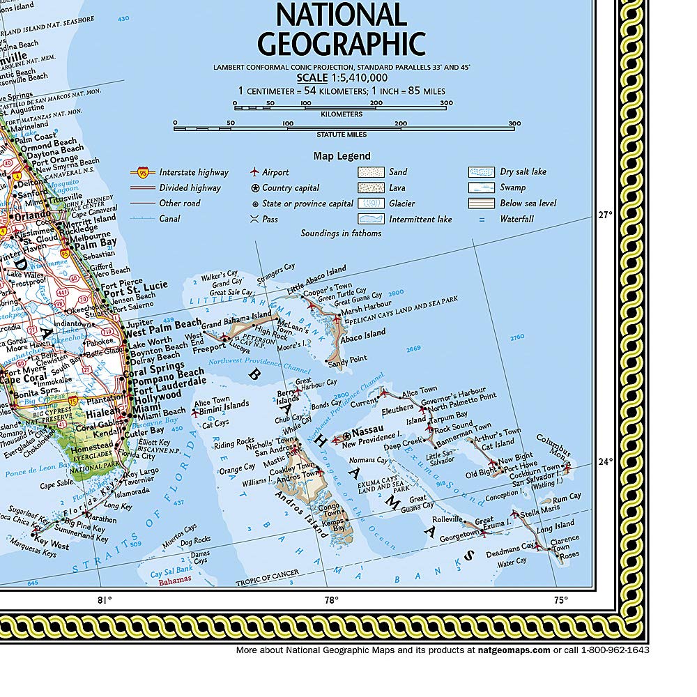 Carte murale (en anglais) - USA politique - 92 x 61 cm (format poster) | National Geographic carte murale petit tube National Geographic 