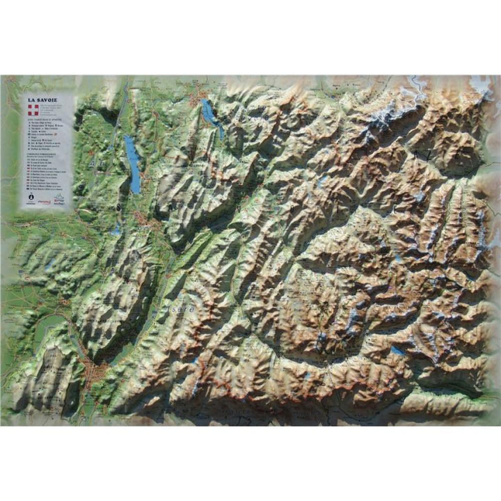 Carte murale en relief - La Savoie - 41 cm x 61 cm | 3D Map carte relief 3D Map 