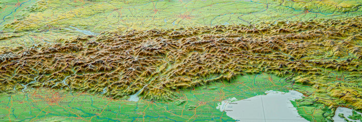 Carte murale en relief - Les Alpes (en anglais) - 77 x 57 cm | Georelief carte relief Georelief 