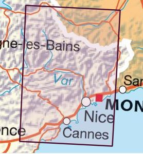 Carte murale en relief - Mercantour & Côte d'Azur | IGN carte relief grande dimension IGN 