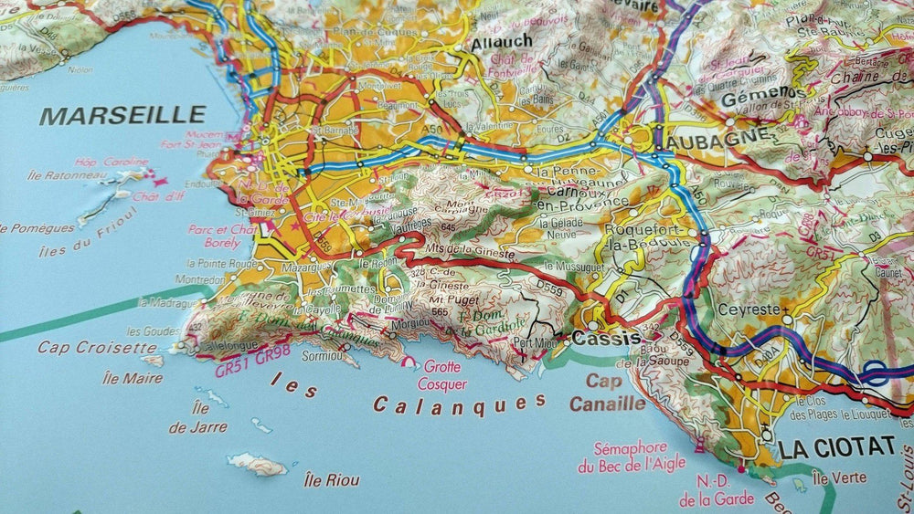 Carte murale en relief - Provence | IGN - La Compagnie des Cartes