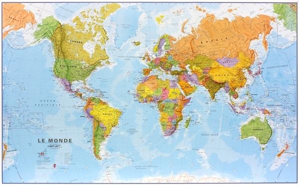 Carte murale géante - Monde (politique) - 197 x 117 cm | Maps International carte murale grand tube Maps International papier 