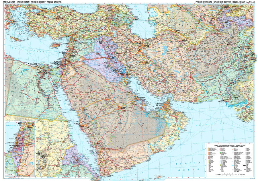 Carte murale - Moyen-Orient (politique) | Gizi Map carte murale grand tube Gizi Map 