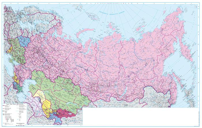 Carte murale (papier) - Europe de l’Est, Russie & CEI - 140 x 100 cm | Freytag & Berndt carte murale petit tube Freytag & Berndt 