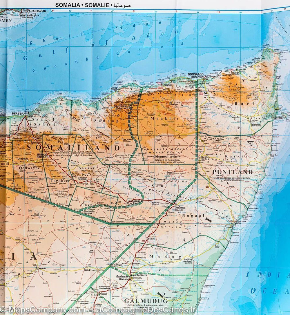 Carte murale plastifiée - Somalie (géographique) | Gizi Map carte murale petit tube Gizi Map 