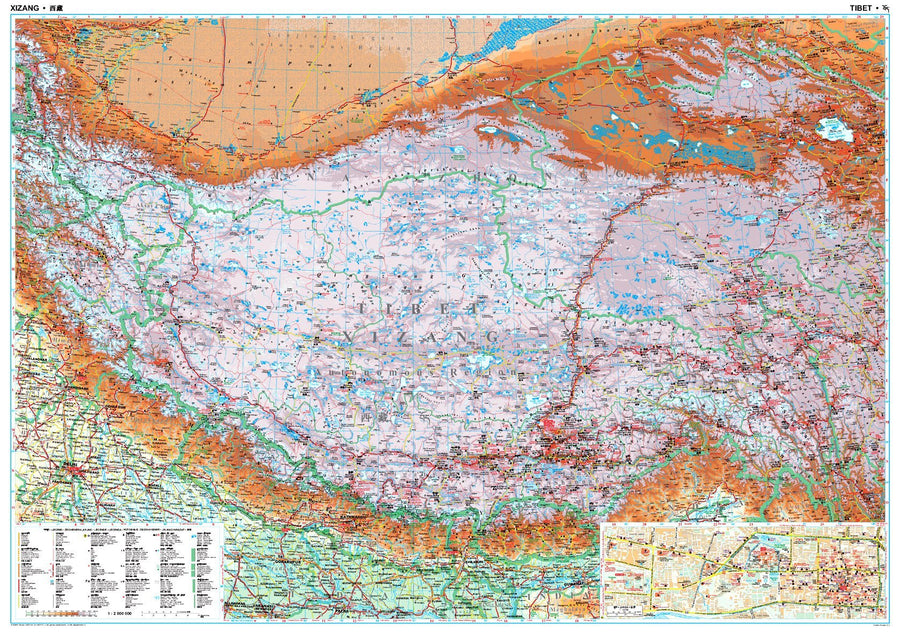 Carte murale - Tibet (géographique) | Gizi Map carte murale grand tube Gizi Map 